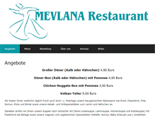 Tablet Screenshot of mevlana-restaurant.com